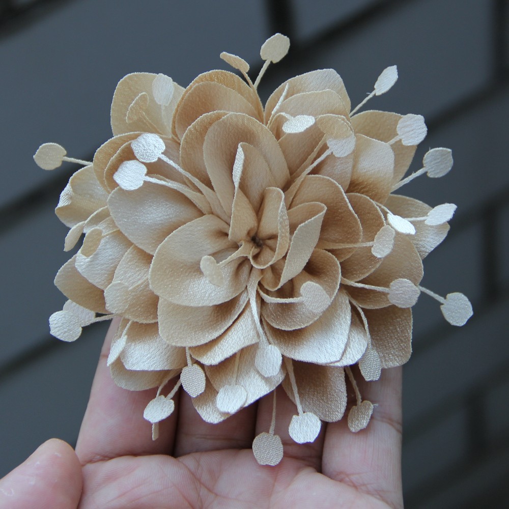 Fashion Multi-layer Large Fabric Handmade Collar Flower Lapel for Pins Suit