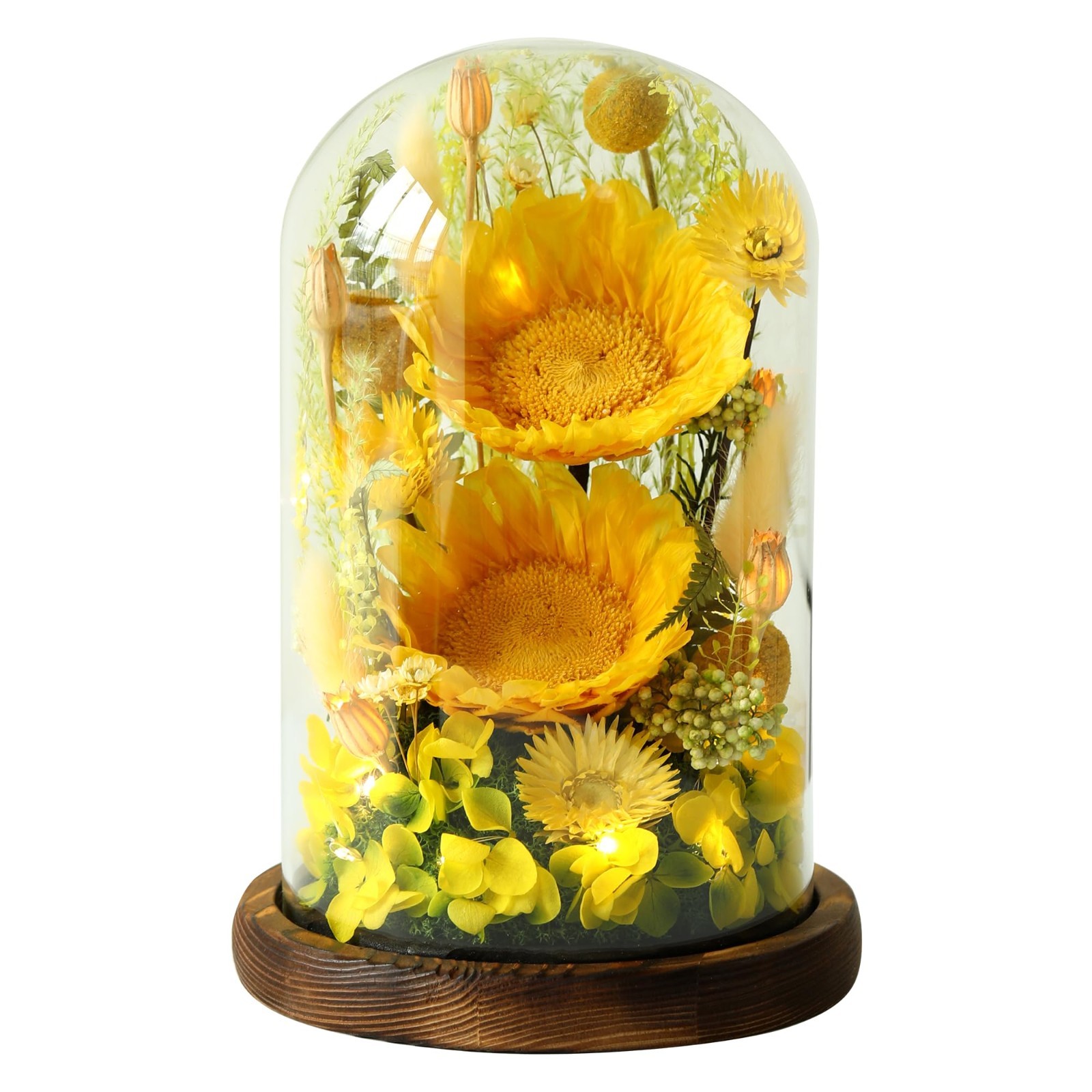 Preserved Sunflowers in Glass Dome – Unique Gifts for Women, Moms & Grandmas
