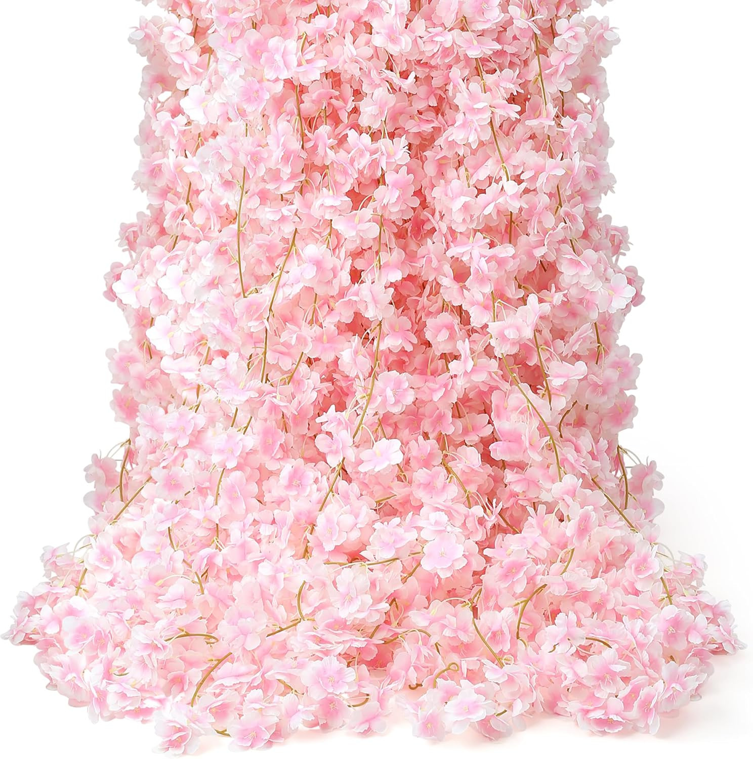 6PC 35.4FT Cherry Blossom Flowers Garland for Spring Decoration Artificial Pink