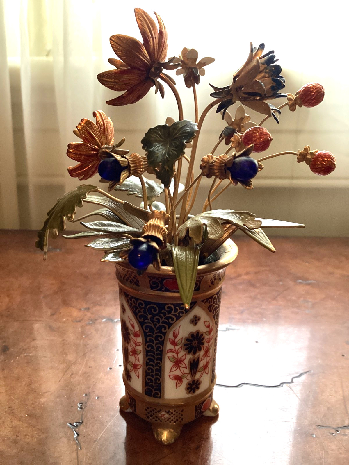 Jane Hutcheson Gorham Fleurs des Siecles Flower Bouquet & Imari Porcelain Vase