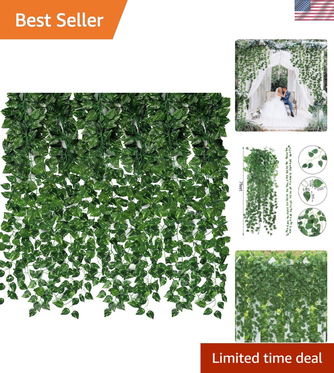 Fake Vines for Room Decor 24 Pack 168ft Artificial Ivy Greenery Garland for B…
