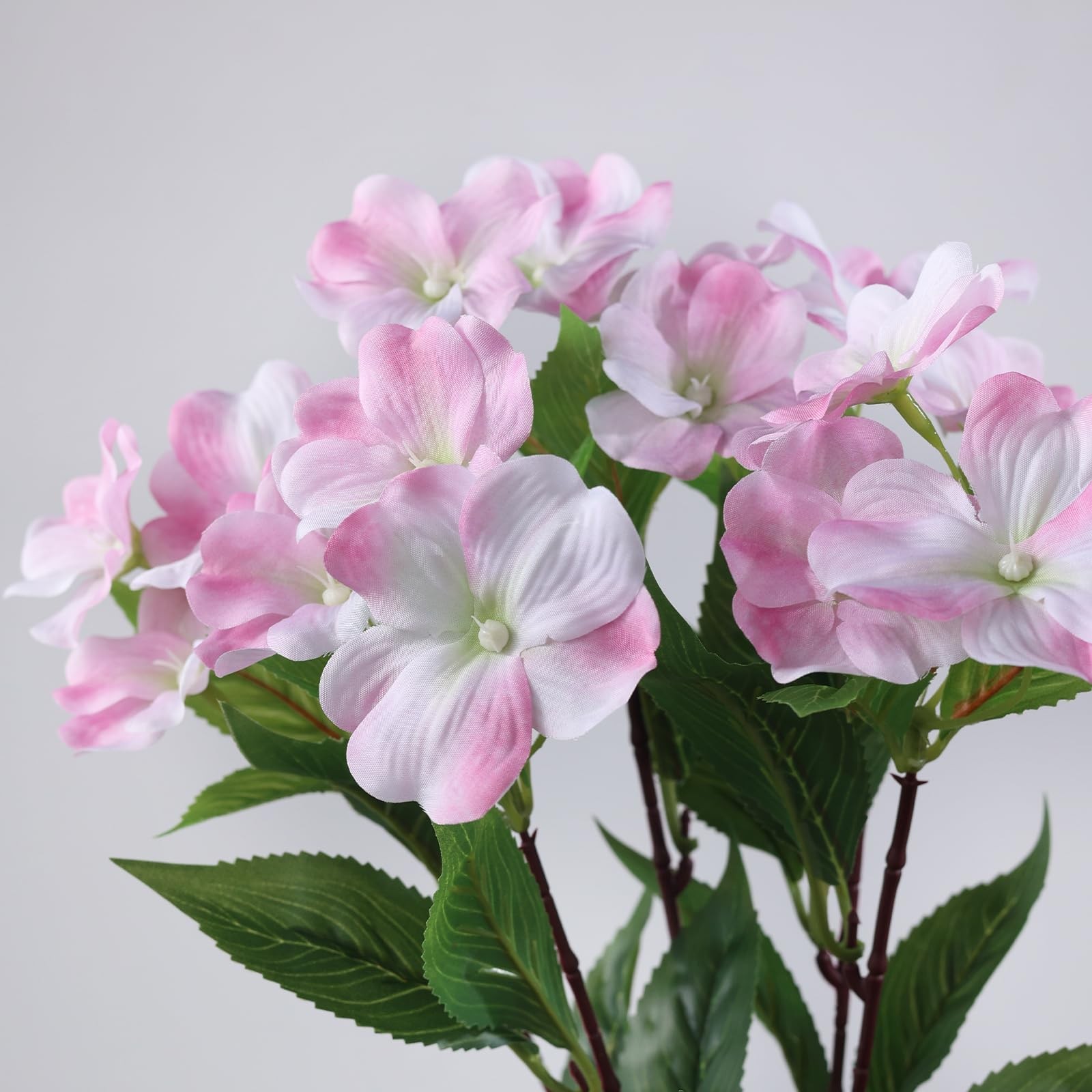 16 Bundles Artificial Impatiens for Outdoor Spring Summer Decor, No Fade Silk…