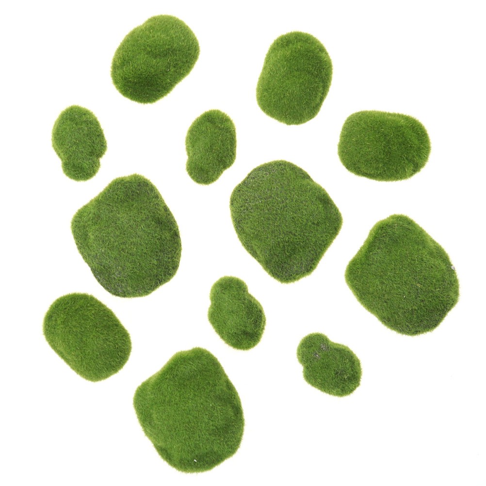 Green Simulation Moss Rocks Fake Plants for Class Projects and Event Decorations
