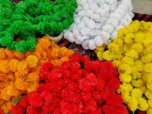 50 Pc Set Indian wedding mehndi party decorative floral plastic marigold garland
