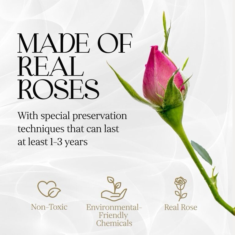 7-Piece Forever Flowers Heart Box – Preserved Roses, Lasts 1 Year, Gift for Mom