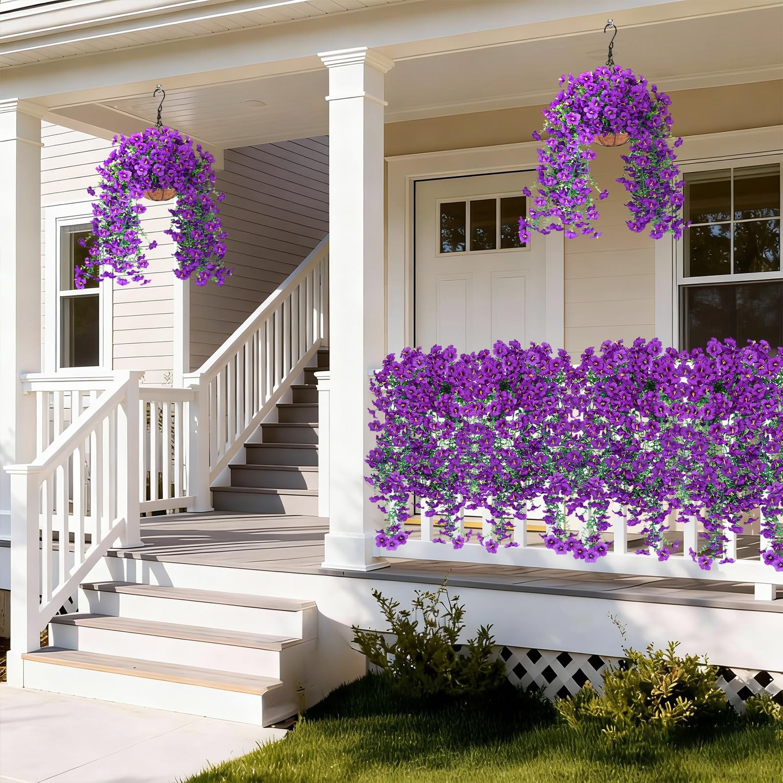 Vibrant Silk Artificial Flowers for Outdoors with Realistic UV Resistant Fake…