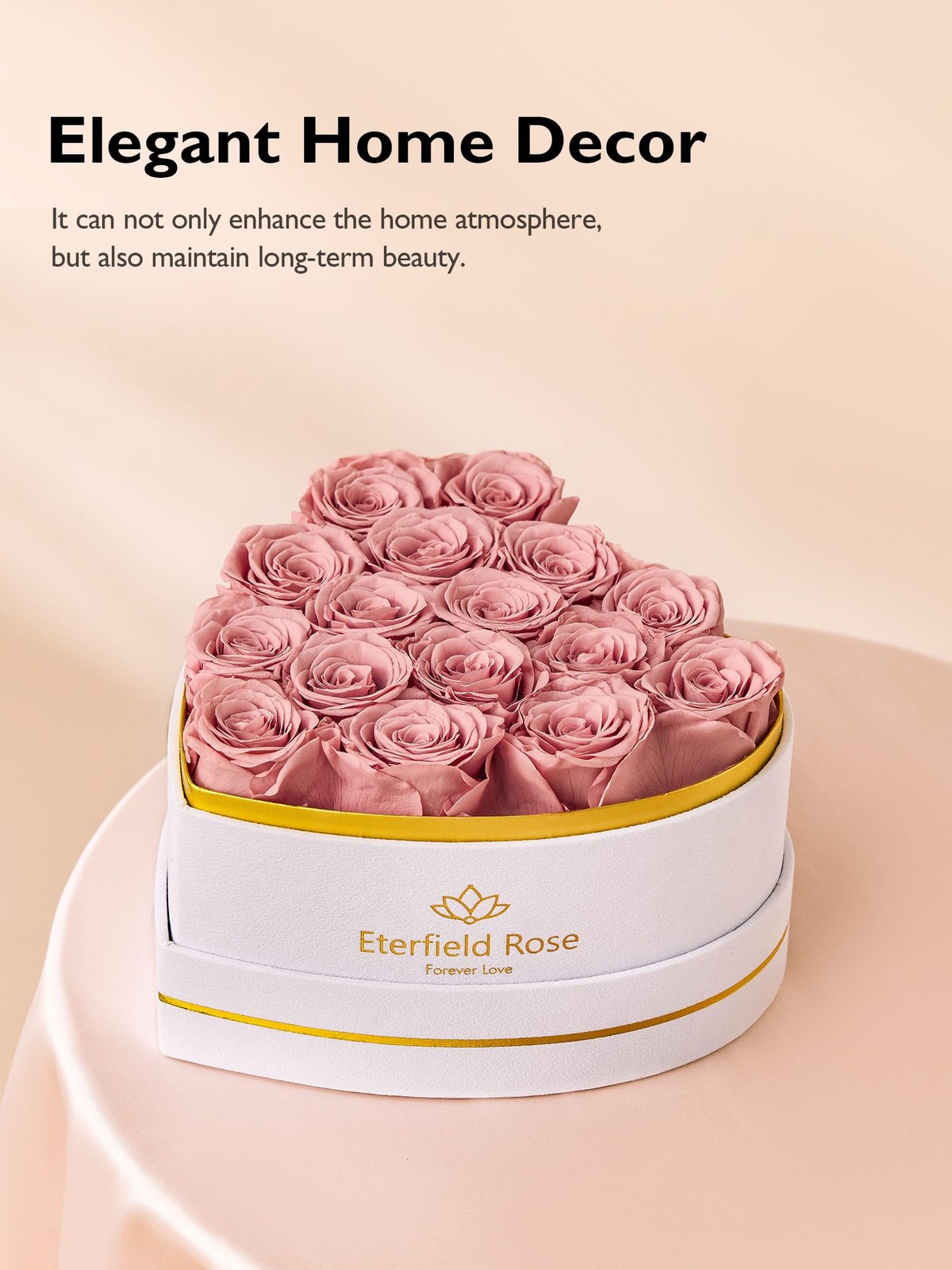 16 Forever Flowers in Heart Shape Box, Preserved Roses That Last a Year Prese…