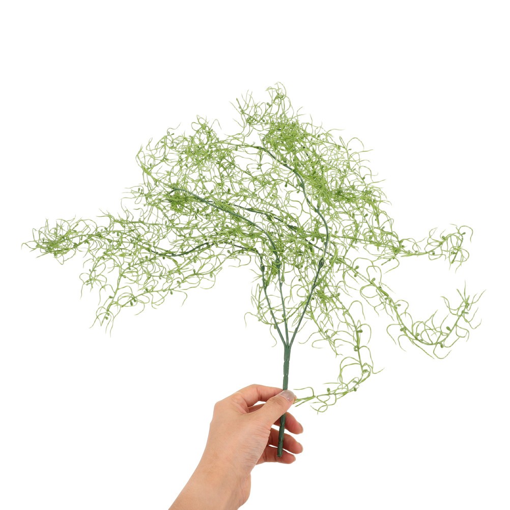 Artificial Green Moss Vine Hanging Plant Plastic Faux Moss for Patio Porch Decor