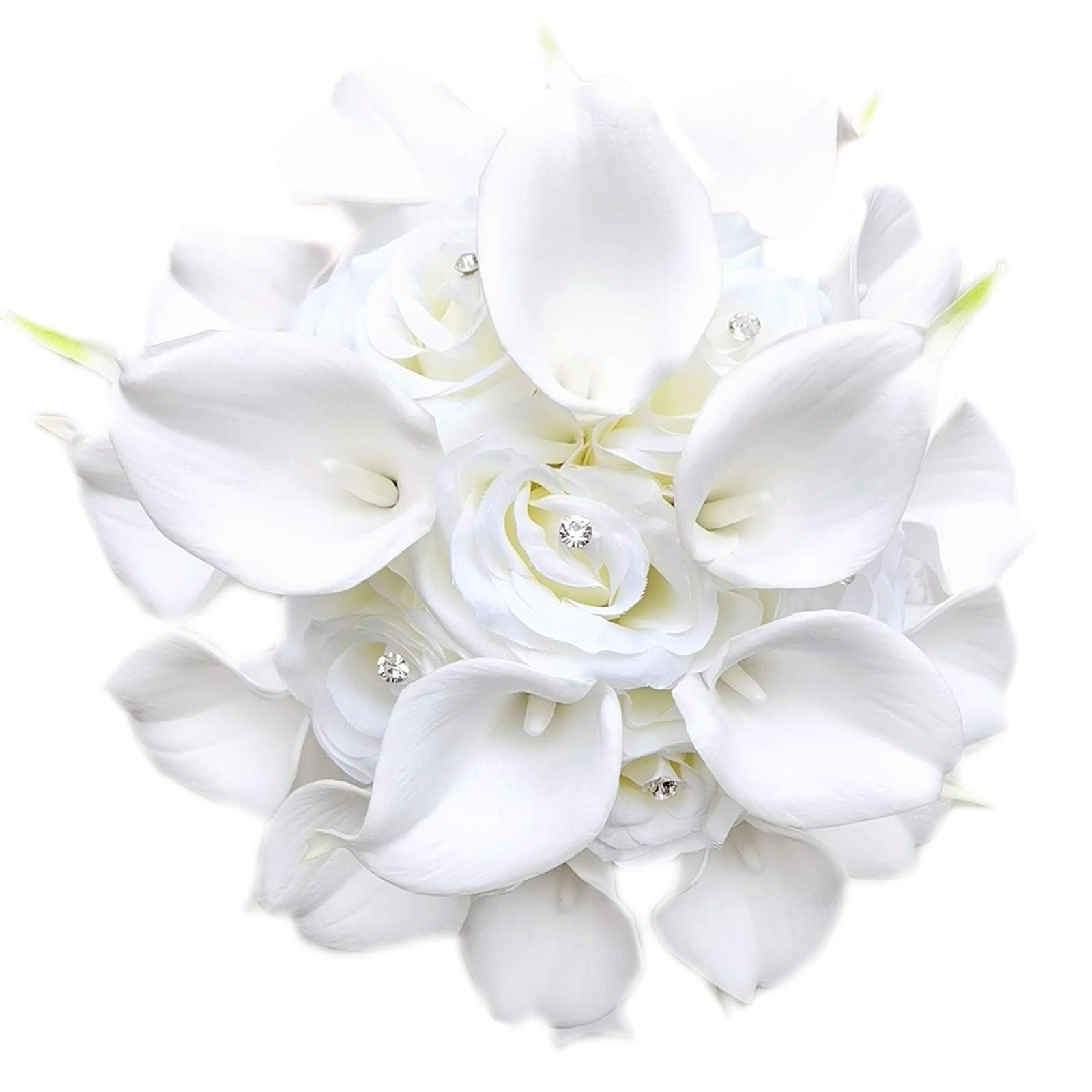 9 Inch White Calla Lily Rose Bridal Wedding Bouquet Party Decoration Artificial