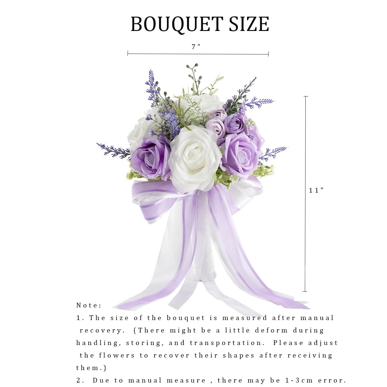 Wedding Bouquets for Bride Bridesmaids, 7 Inch Artificial Rose Flower Bridal …