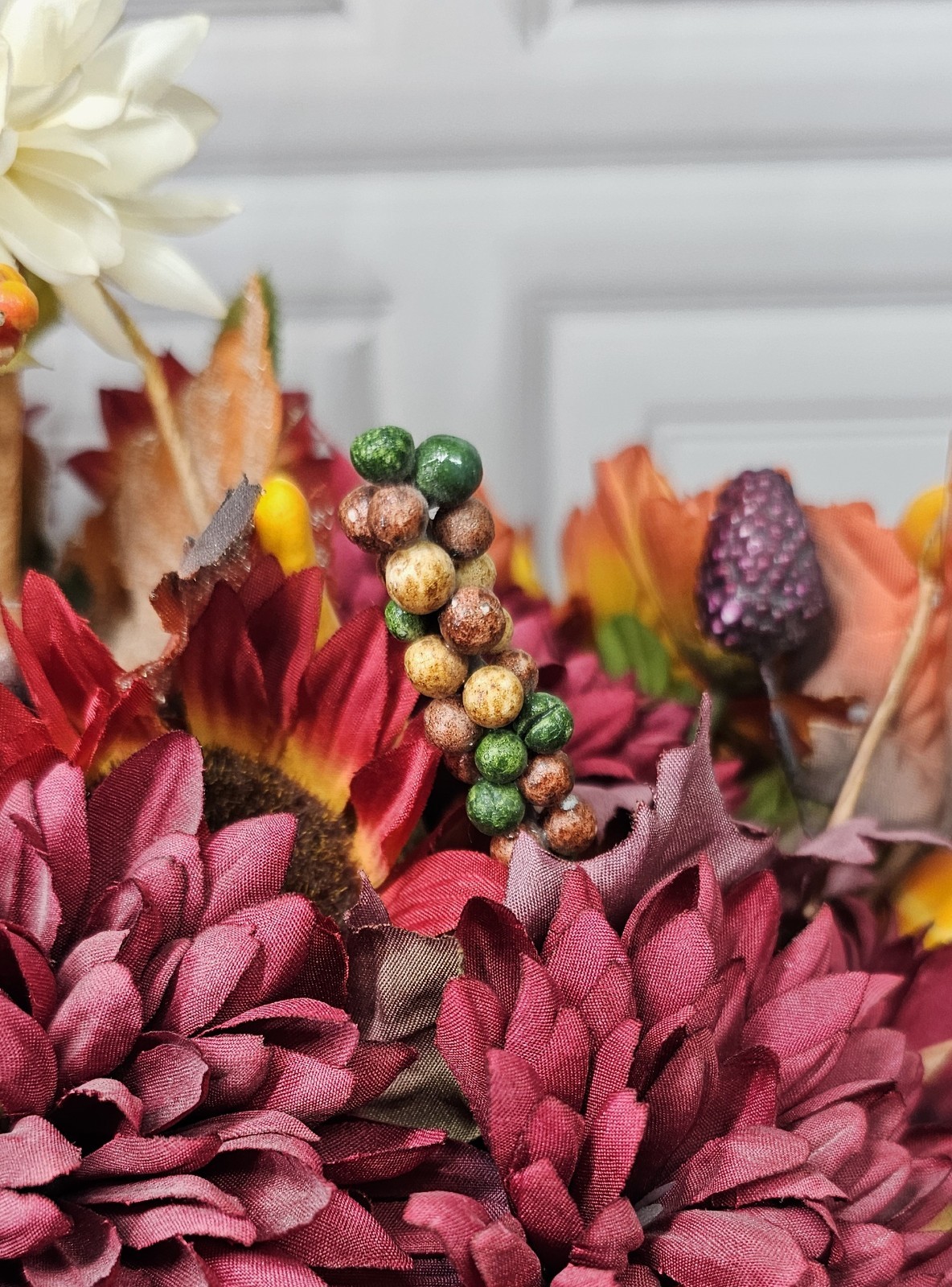 Fall Artificial Flowers With Small Pumpkin And Gourds