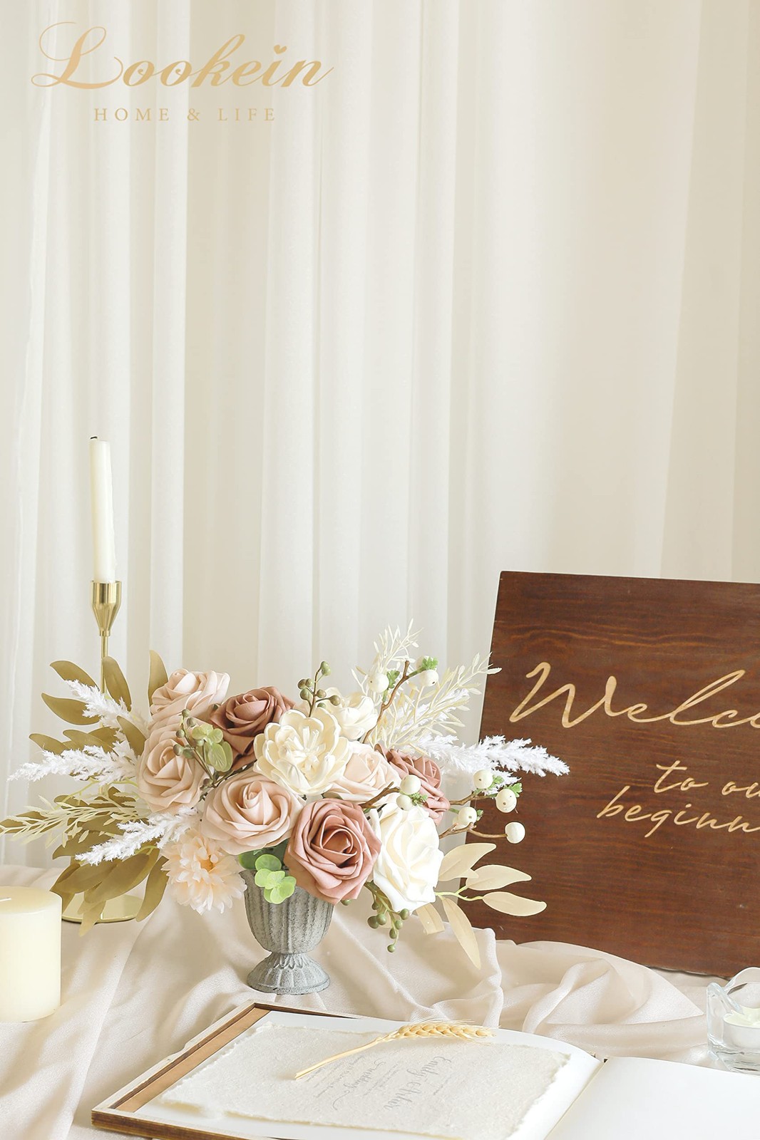 Artificial Flowers for DIY Wedding Decoration Bridal Bouquet Table Centerpiec…