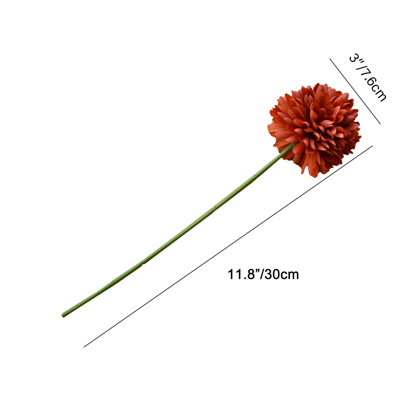 12 PCS Burnt Orange Chrysanthemum Artificial Silk Mums Flowers Centerpiece