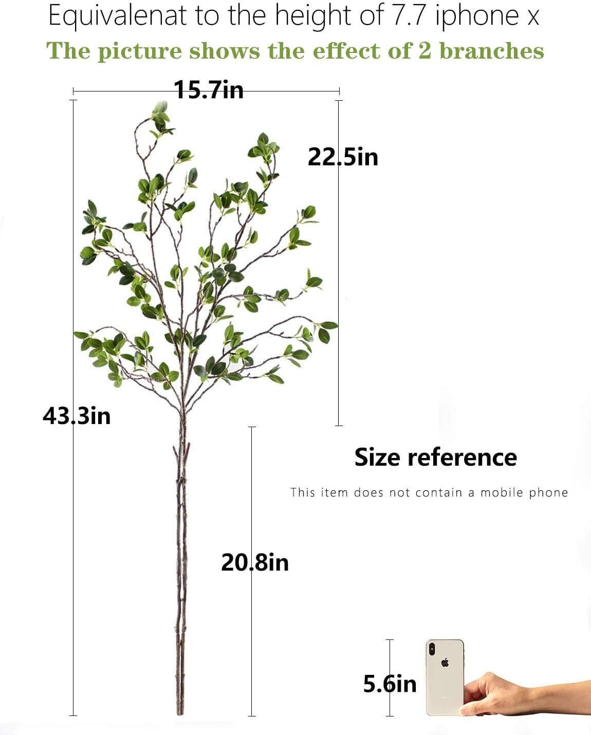 Customizable 43.3 Inch Artificial Plant Branches – Perfect for Home & Garden