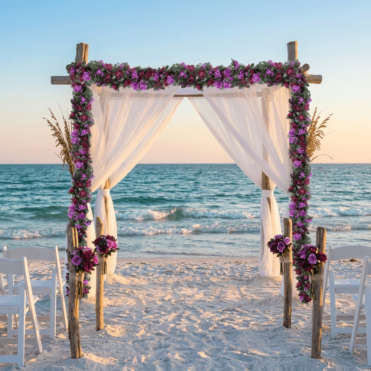 9Strands 8.2ft Artificial Flower Garland Fake Rose Vines for Wedding Party Decor