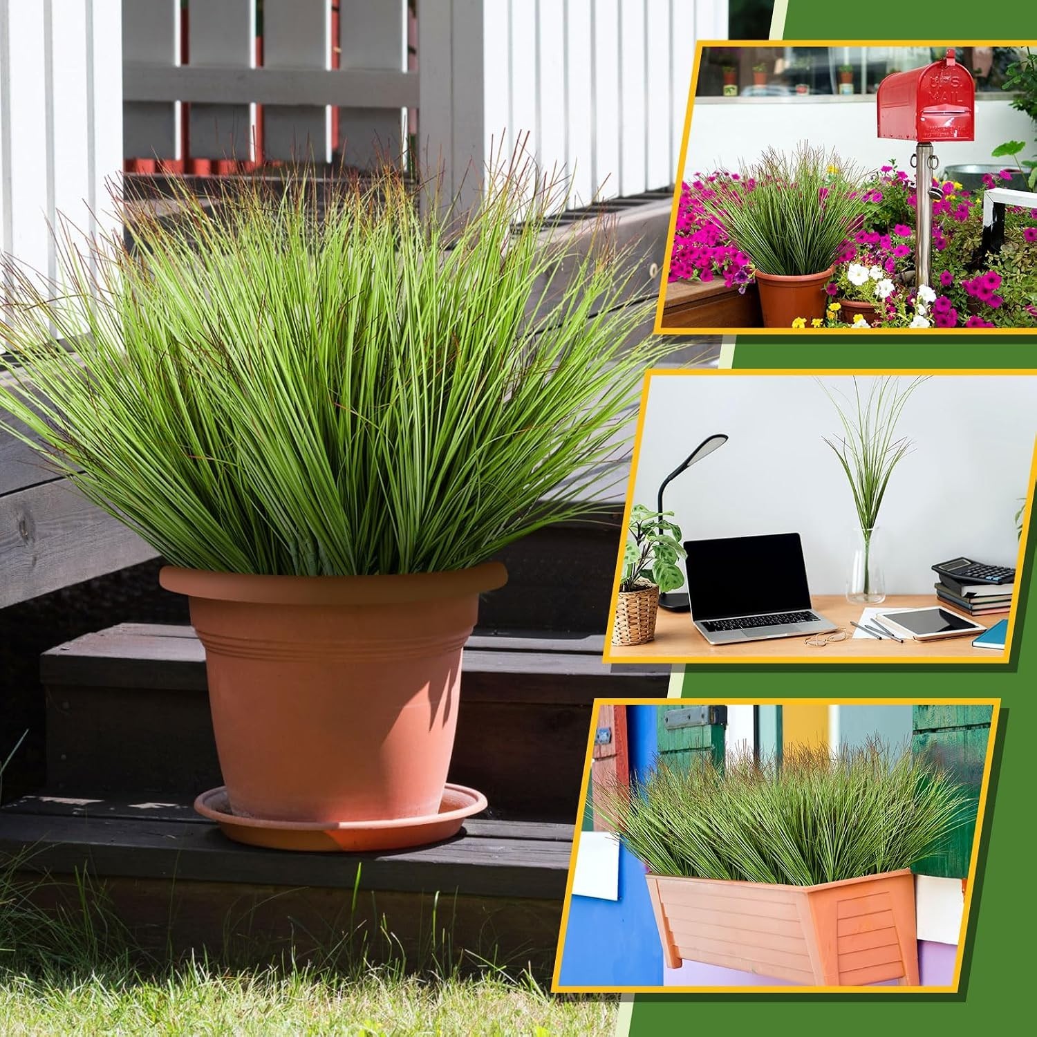 12 Pcs Beautiful Faux Grass Plants – Chic Greenery for Effortless Elegant Decor
