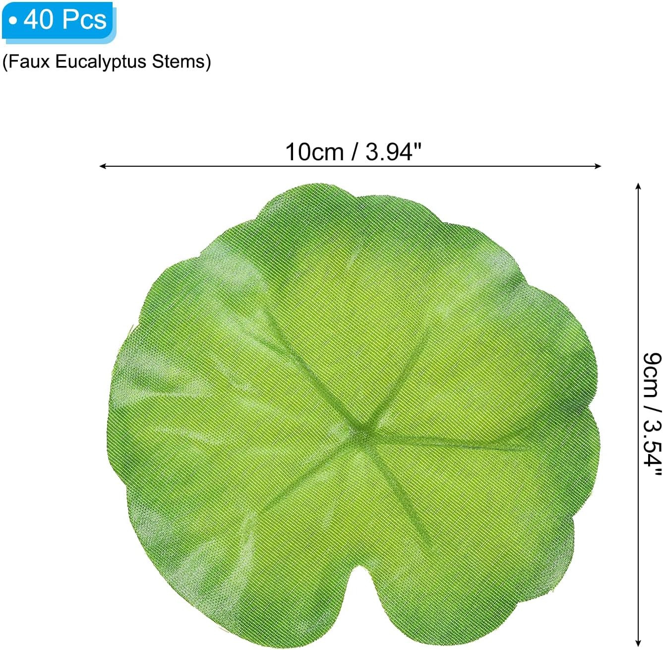 3.54X3.94 Artificial Silk Leaf, 40 Pcs Artificial Greenery Fake Leaves