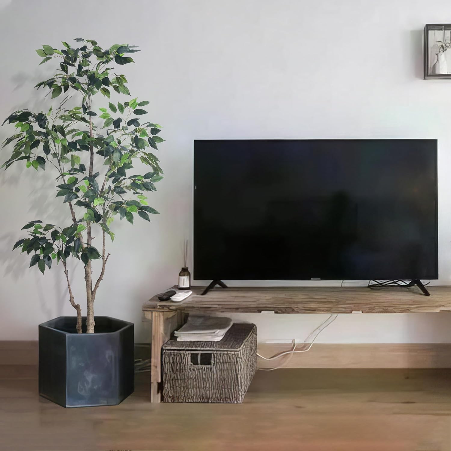5Ft Lifelike Artificial Ficus Tree for Home, Office, and Garden Decor