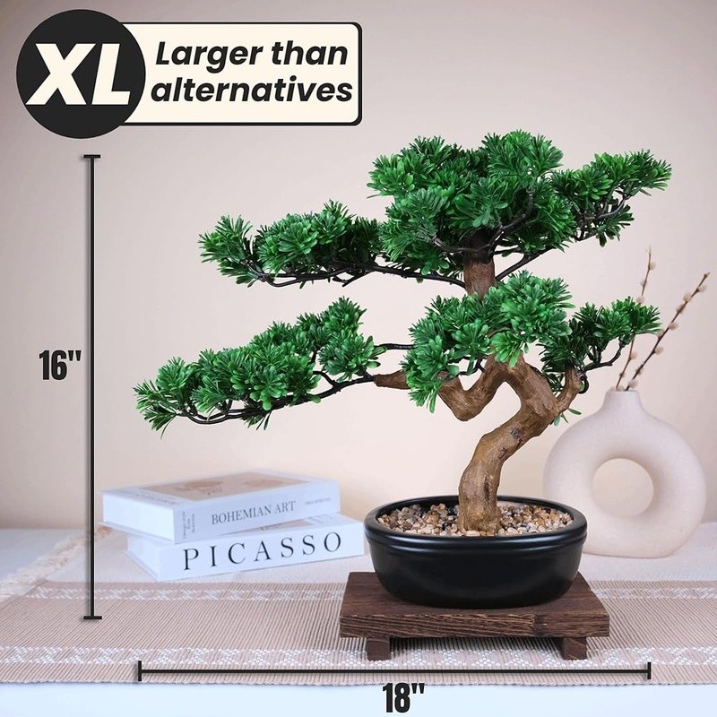 Lifelike Fake Bonsai Tree Natural Look No Maintenance Home Office Décor Gift New