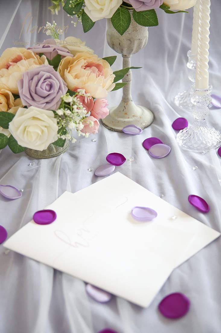 300pcs Rose Petals Purple Lilac Fake Faux Silk Flower Petals for Wedding Flow…
