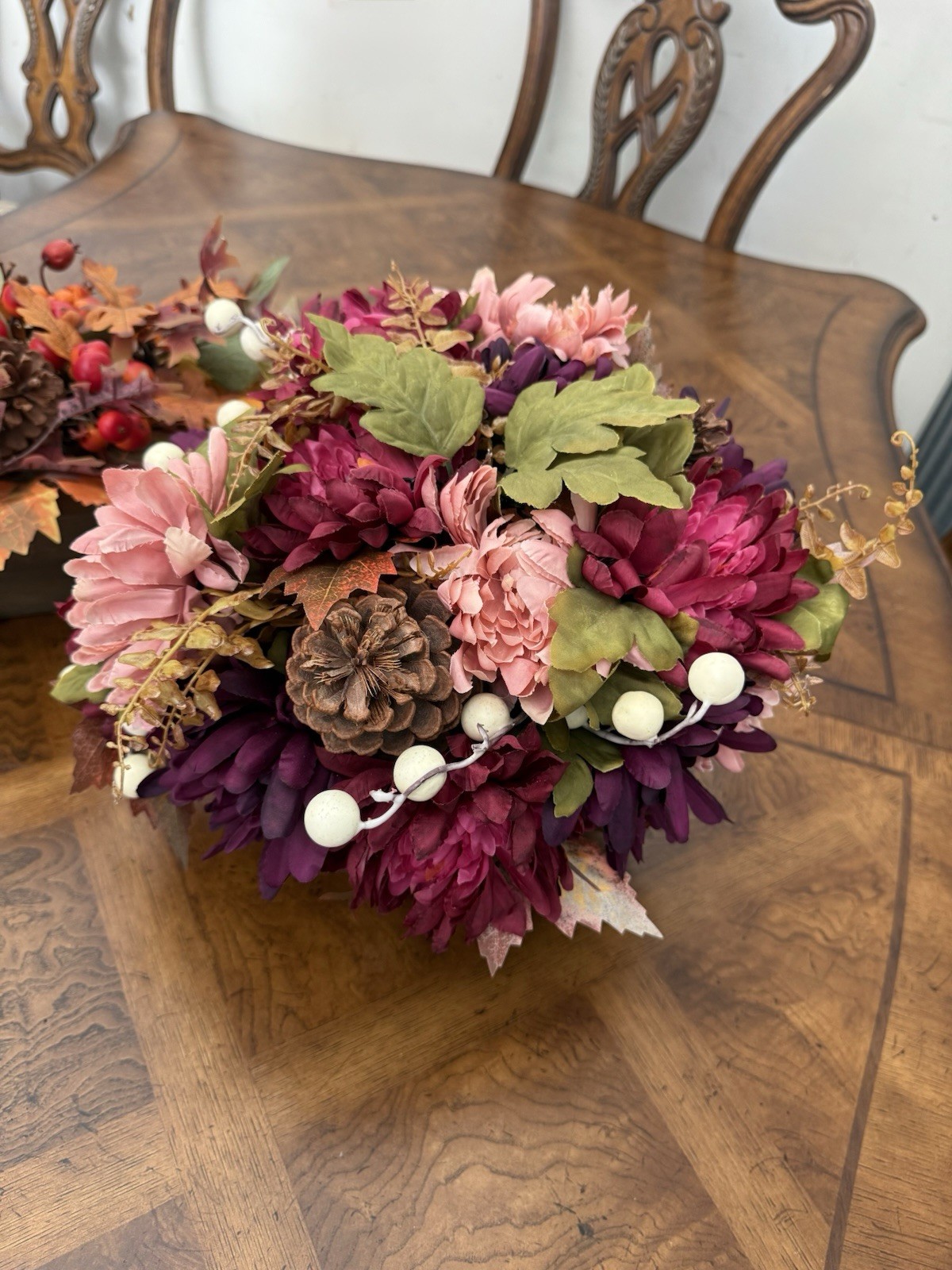 Lot of 2 Fall Harvest Floral Arrangements – Autumn Centerpieces