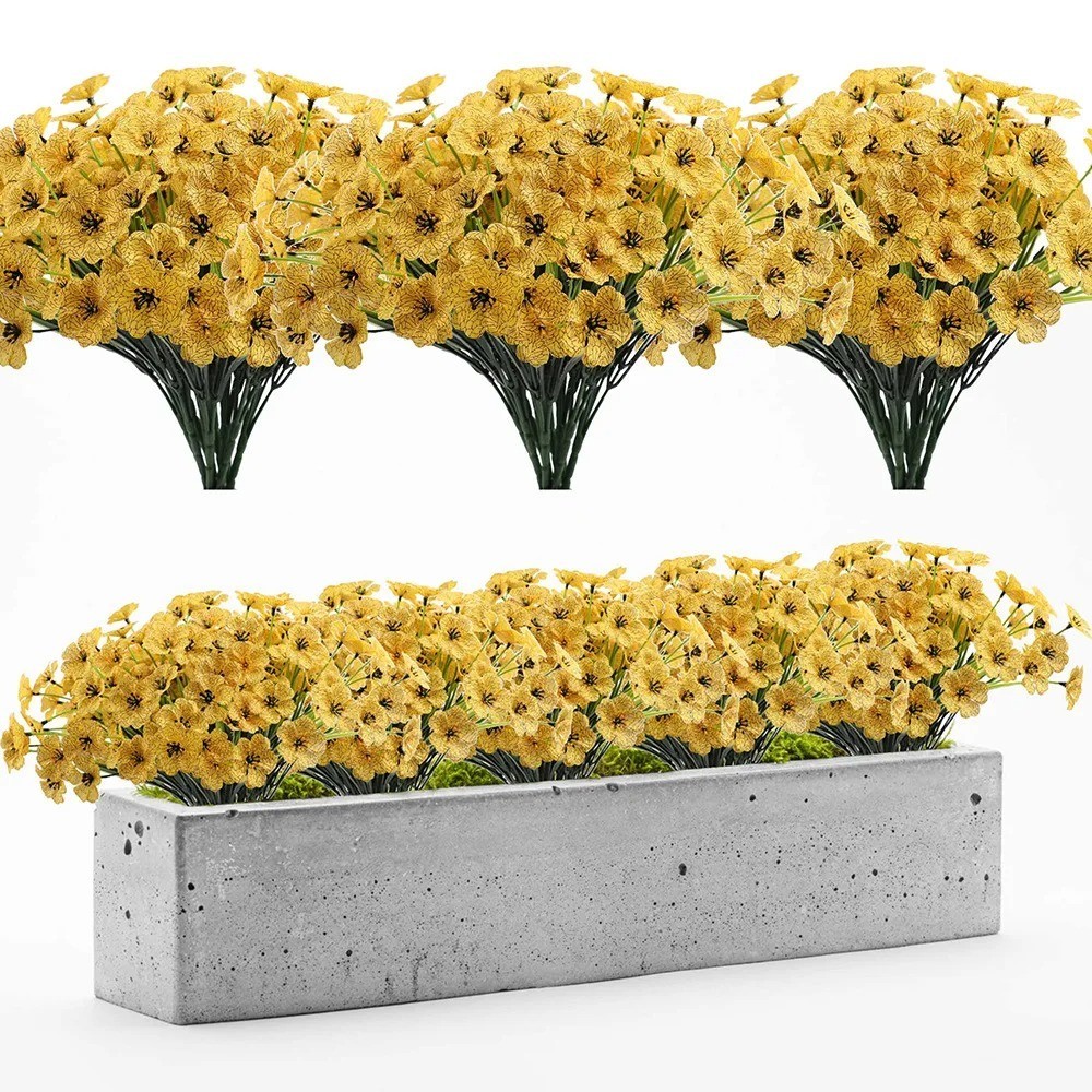 Artificial Flower Bouquet 18 Heads UV Resistant Fake Plants Home Garden Decor