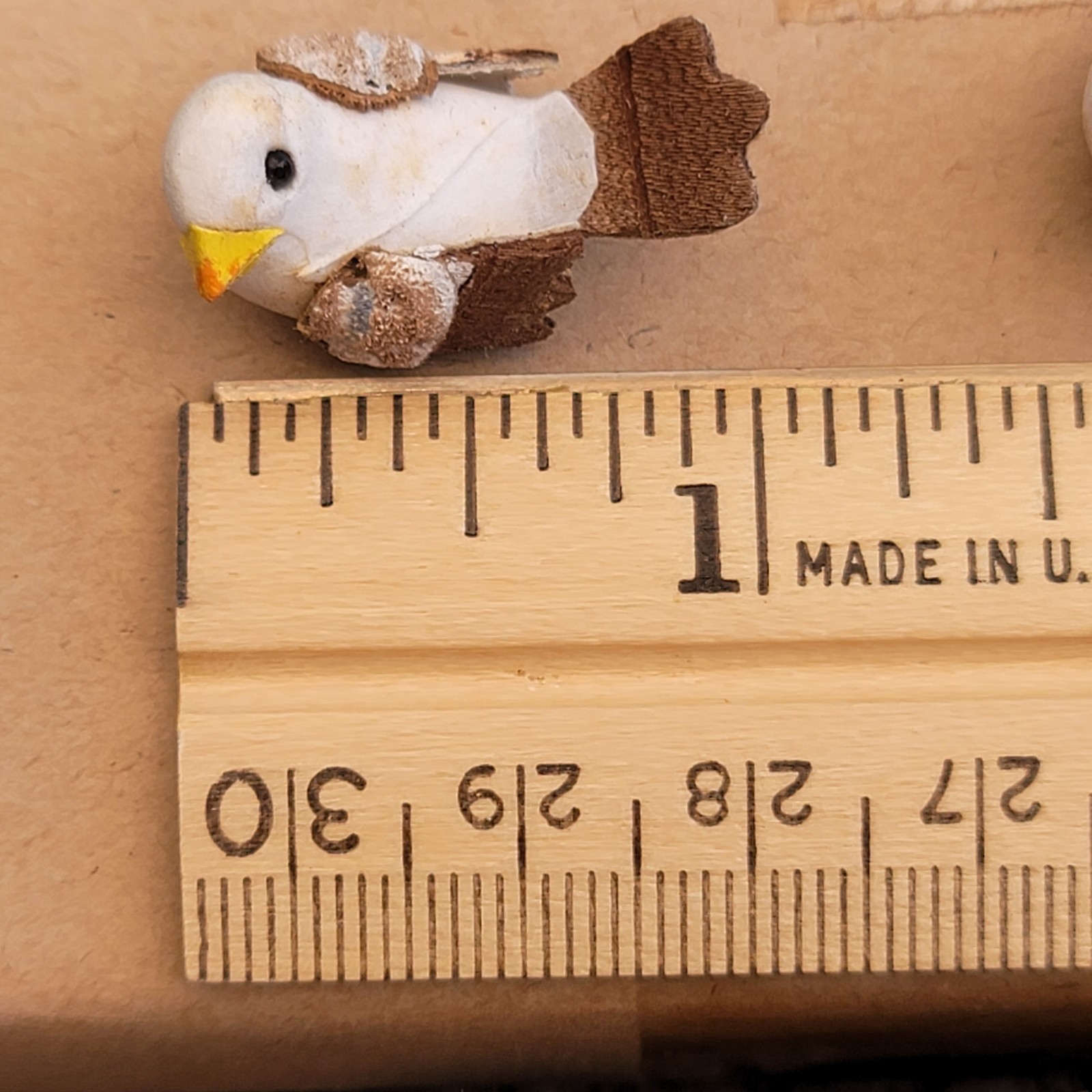 VNTG NOS Set of 12 Natural Bark Tail & Wing Artificial 1-7/8″ Mushroom Dove Bird
