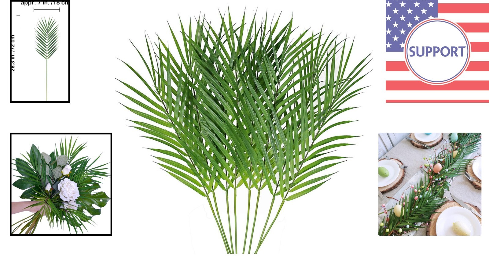 Faux Tropical Palm Leaves – 8 Pcs, 28” for Stunning Floral Arrangements