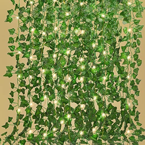 Ivy Fake Vines for Room Decor 12 Pack 86 FT Artificial Plant Green-12 Light