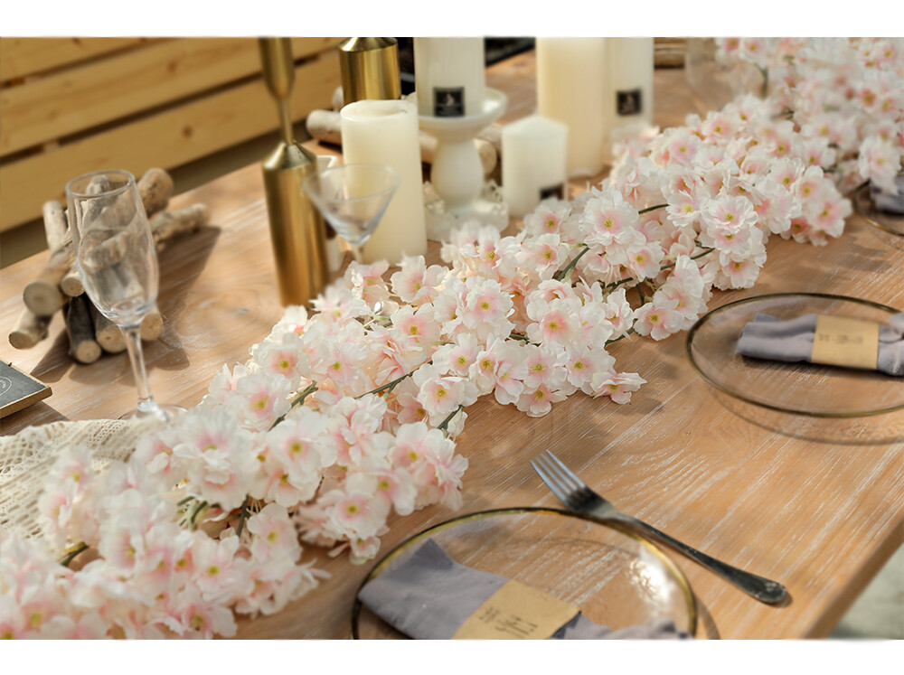 2 Pack Artificial Rose Vine Cherry Blossom Garland Flower Hanging Wedding Party