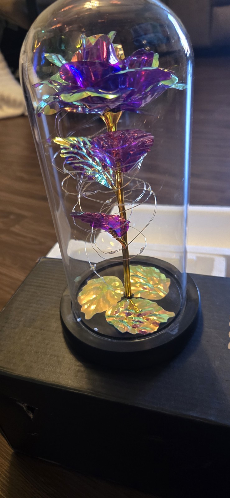 Light Up Rose Flower in a Glass Dome LED Lights Gift for Birtday / Holiday…