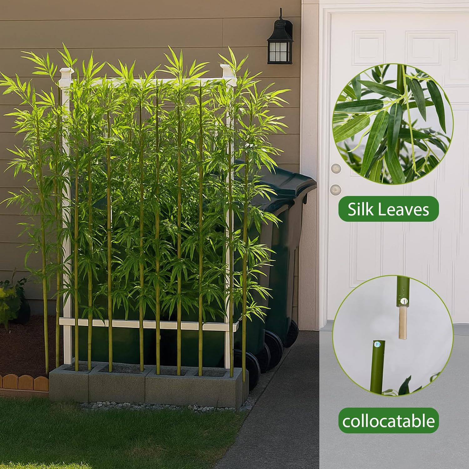 6Ft Fake Bamboo (20 Pack) for Outdoor Privacy, Screen Dividers & Decor