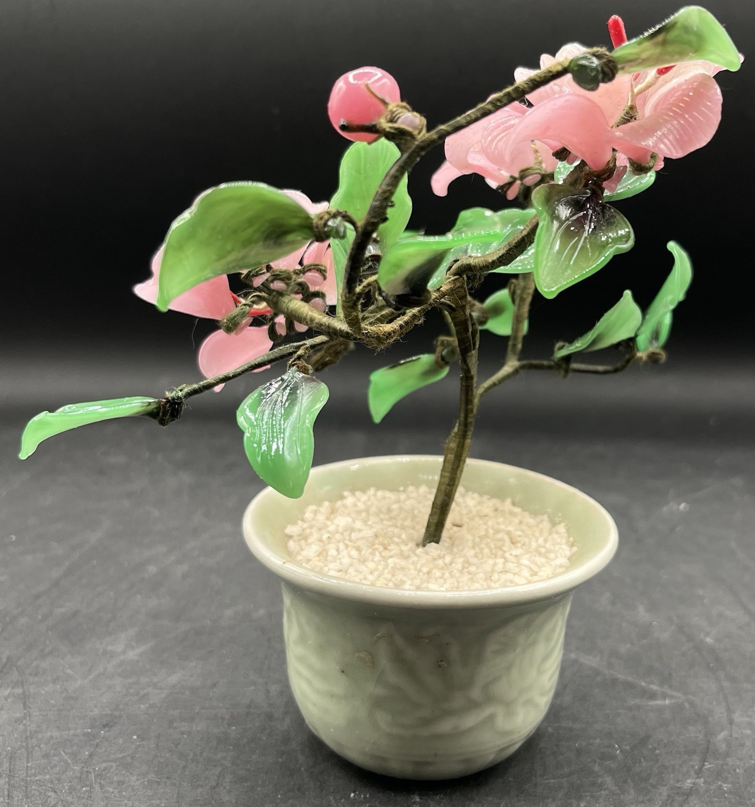 Vintage Bonsai Cherry Blossom Tree 7”