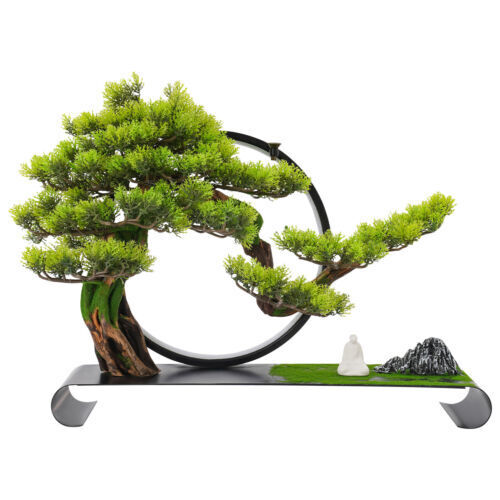Zen Artificial Pine Tree with Lamp Rings Decoration for Backflow Incense 110V