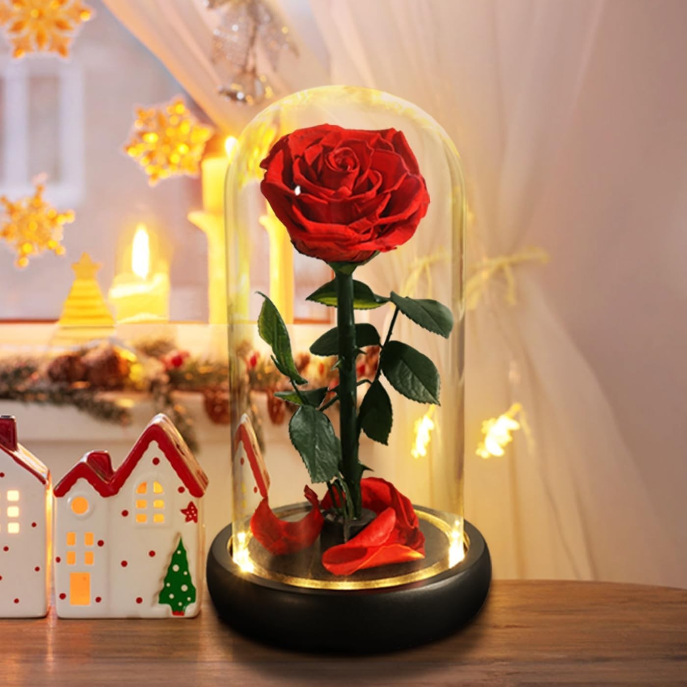 Valentines Day Rose Gifts for Her, Birthday Gifts for Women Mom Galaxy Rose Glas