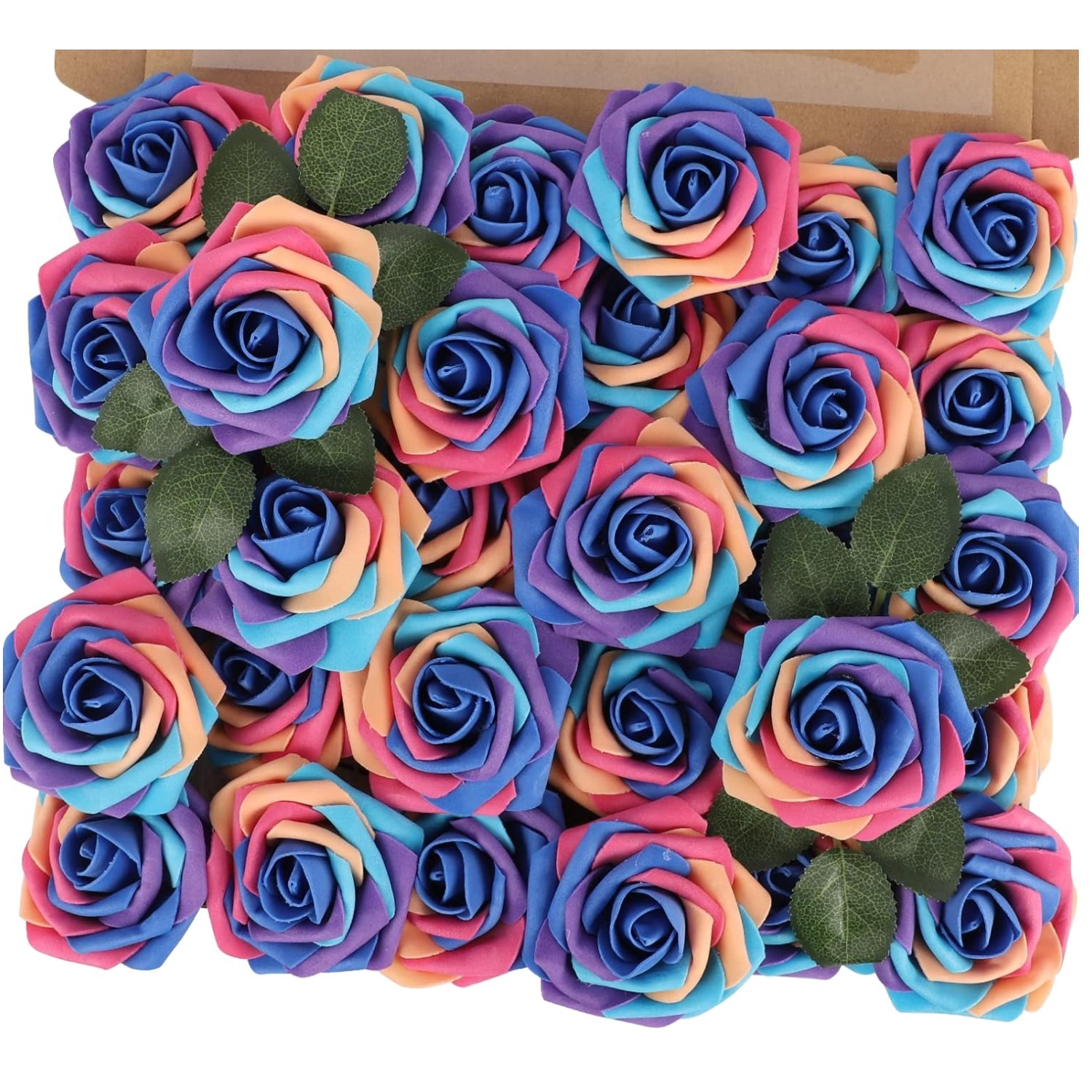 Rainbow Foam Roses – 30PCS Bridal Bouquet Flowers