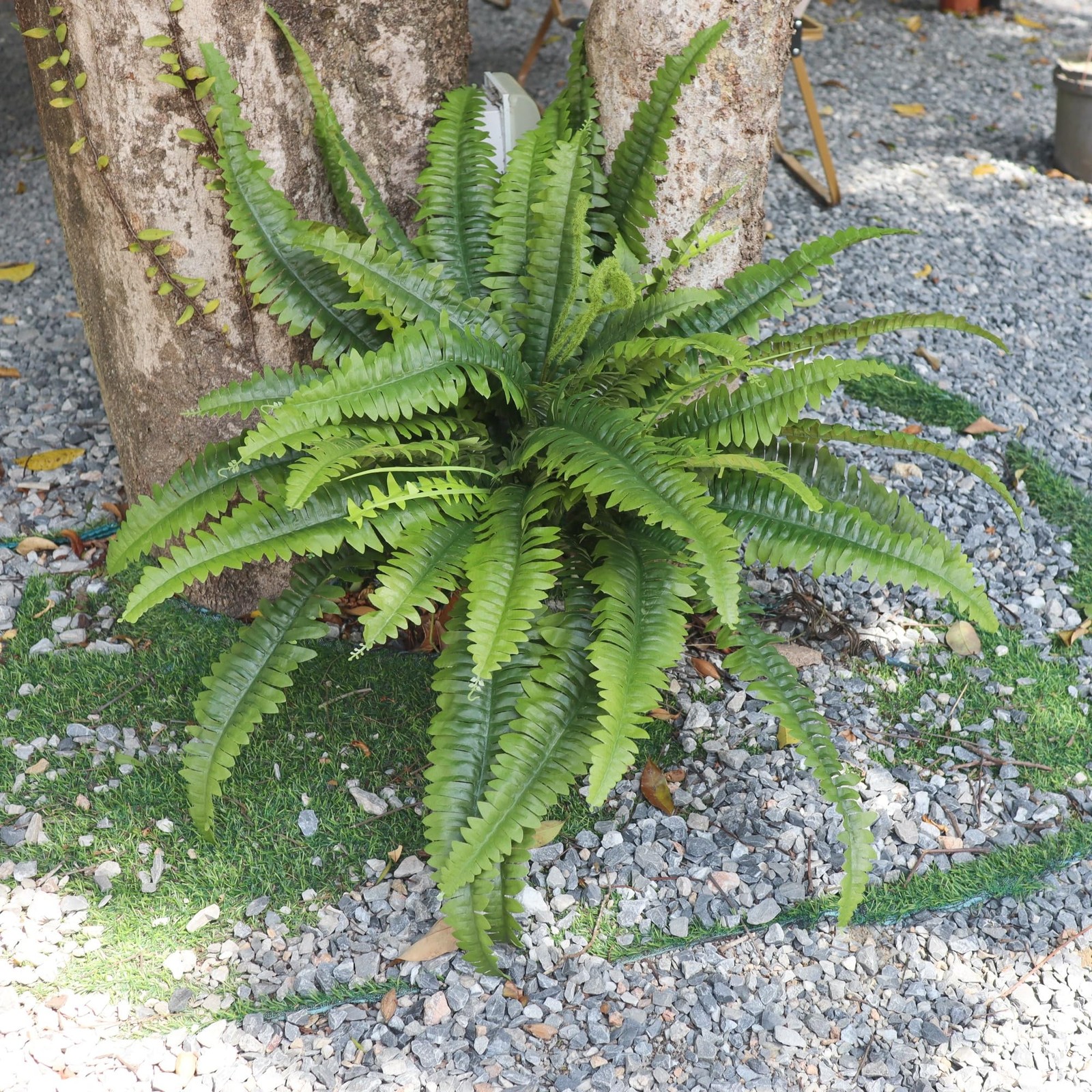 45in Large Artificial Ferns for Outdoors & Indoors with 55 Fronds & Fiddlehead