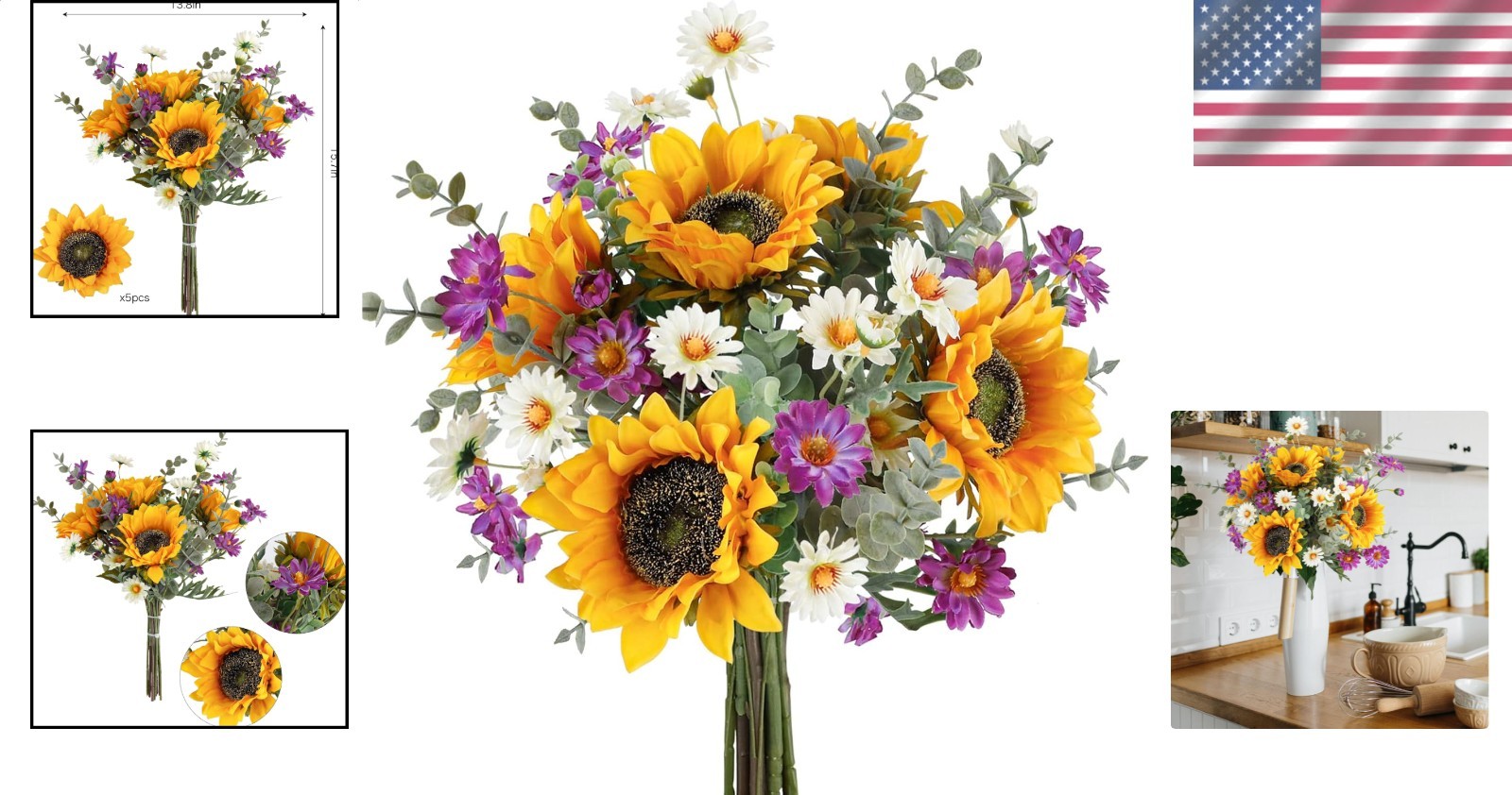 Maintenance-Free Artificial Sunflower Floral Arrangement for Grave Wedding Decor