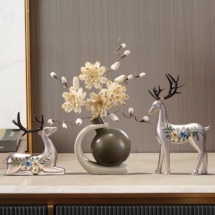 Silver Deer Decor Gold Artificial Flower Centerpiece Luxury Home Table Decor