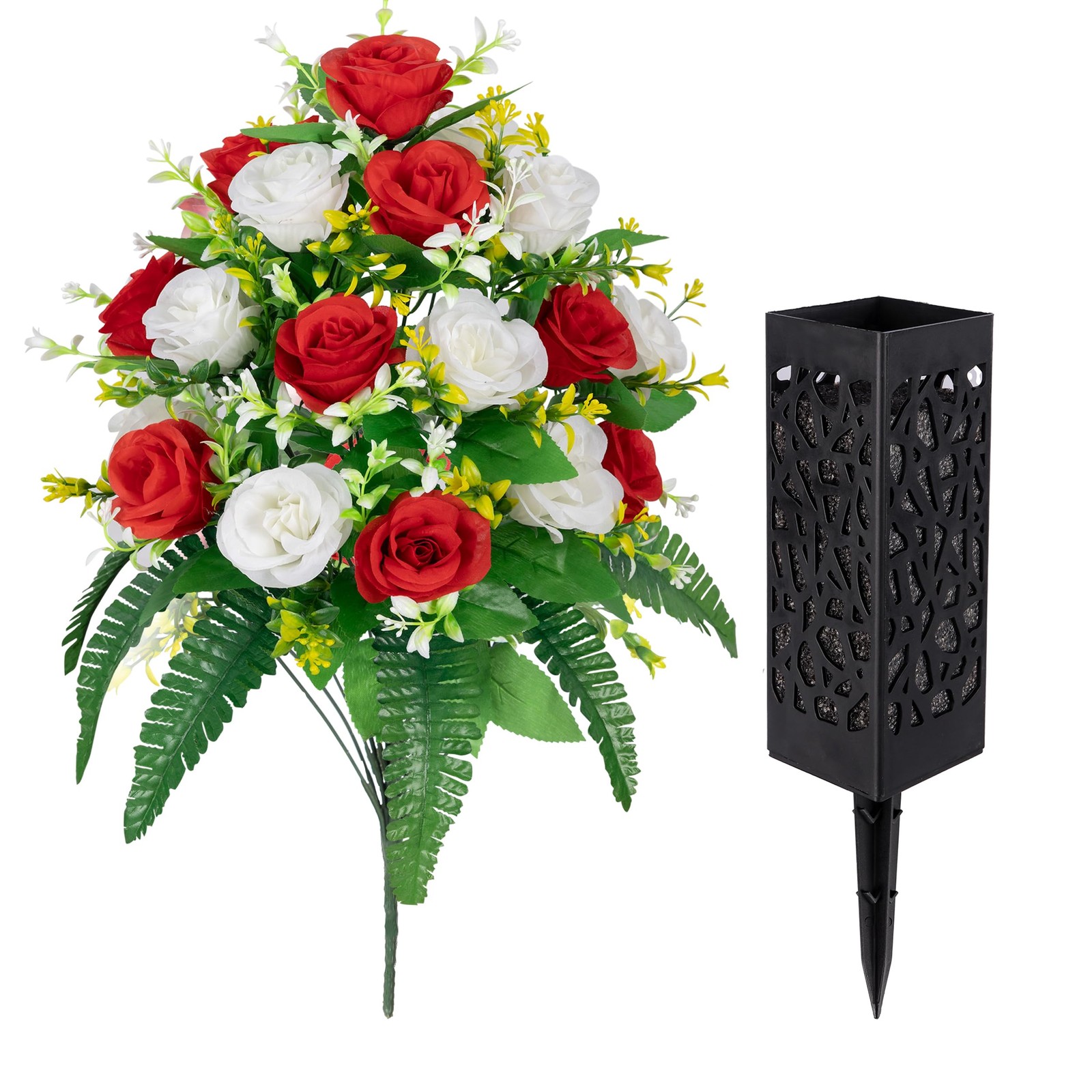 MOOMASS Artificial Cemetery Flowers – Grave Decorations, Cemetery Flowers for…