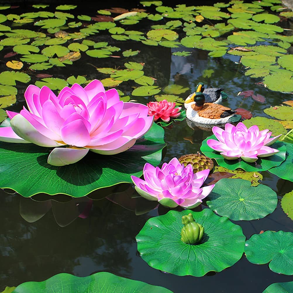 Lily Pads for Ponds Artificial Floating Foam Lotus Leaves, 2PCS Realistic Wat…