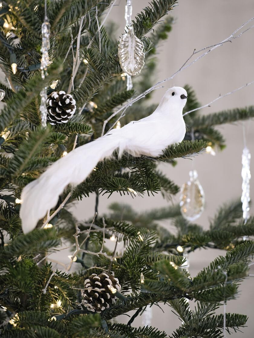 Artificial Birds, 12 Pcs Artificial White Doves Simulation Foam White Feathered