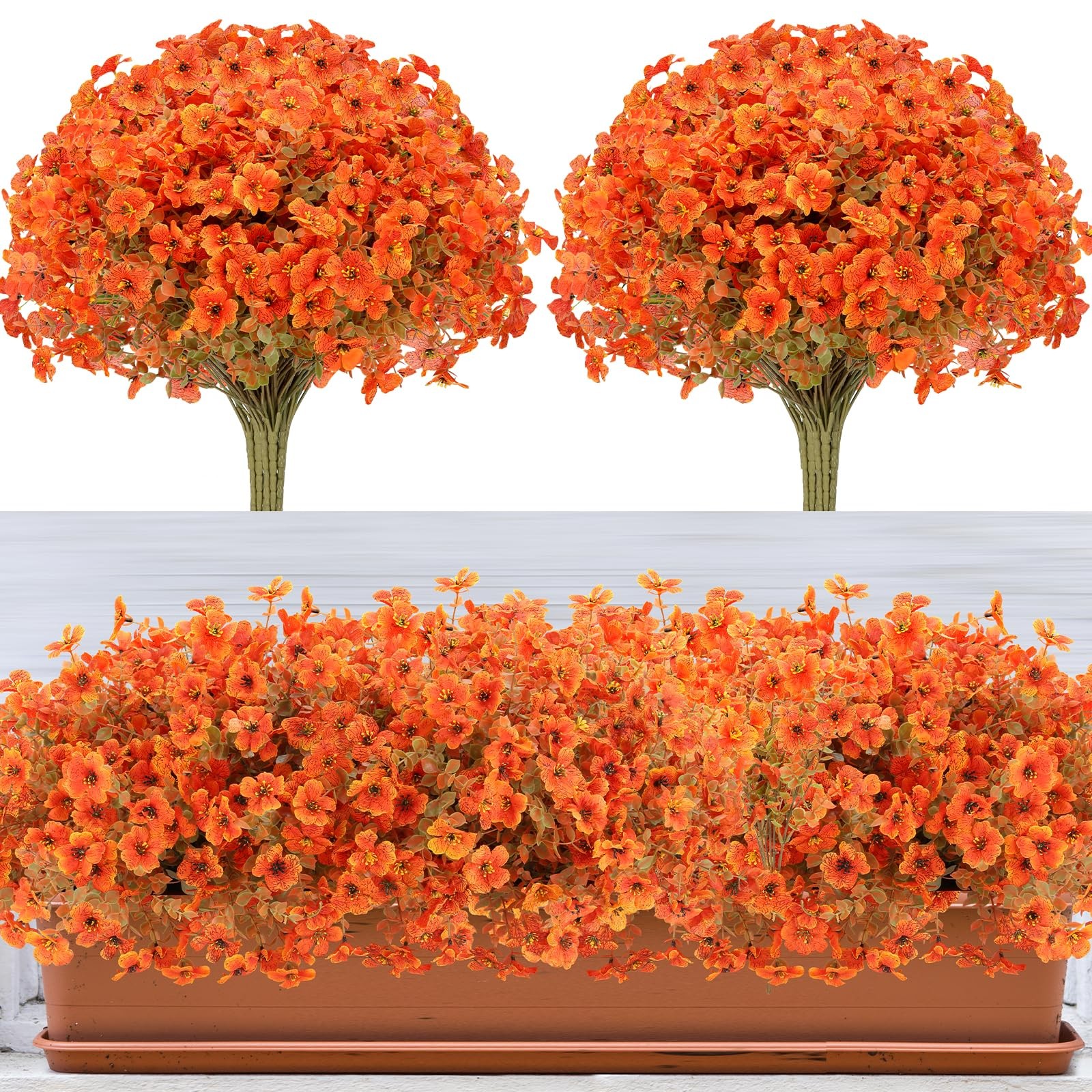 Fall Flowers Artificial for Decoration, Artificial Fall Mums Flowers for Outd…