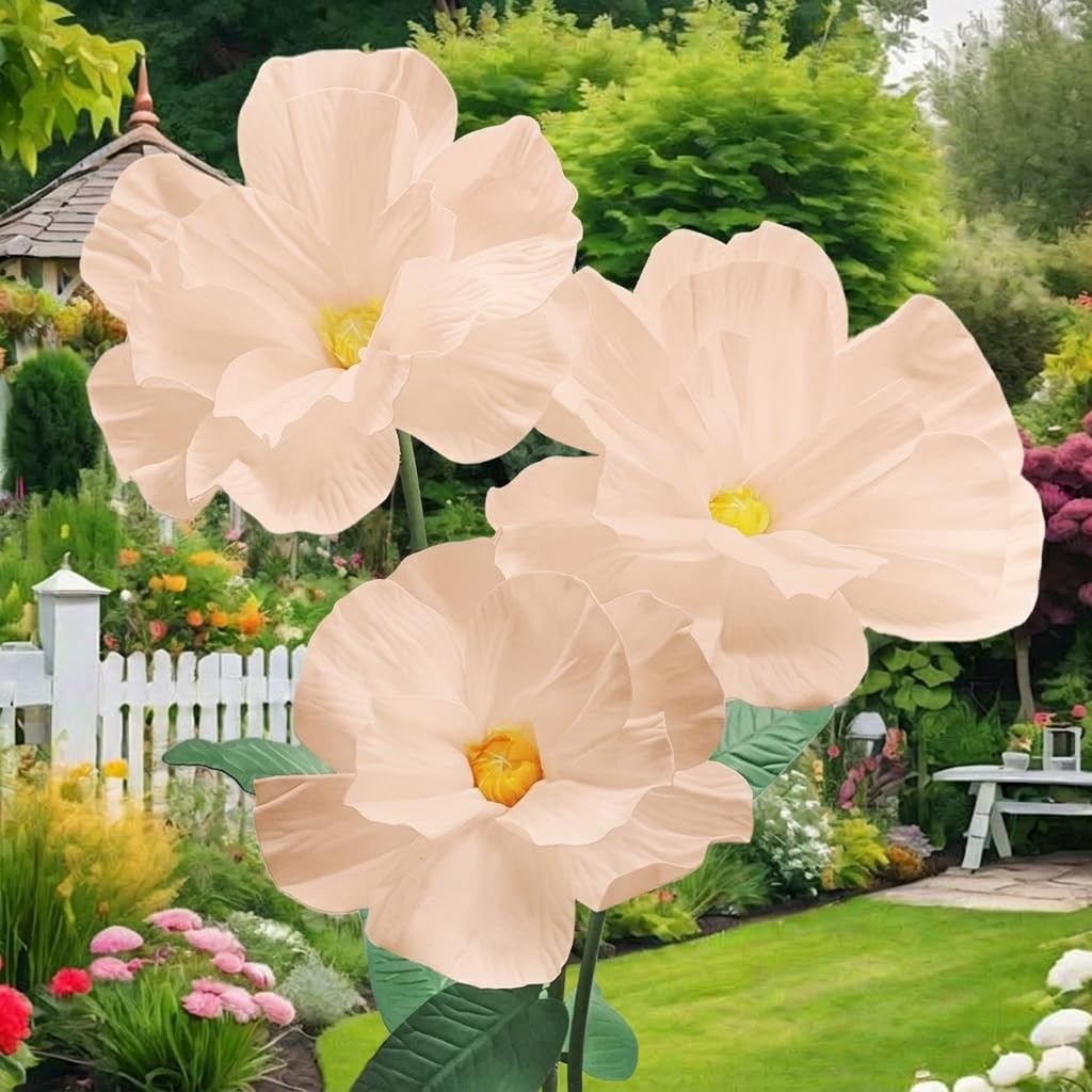 Artificial Flower Giant Flowers for Decoration, Large Artificial Foam Poppy F…