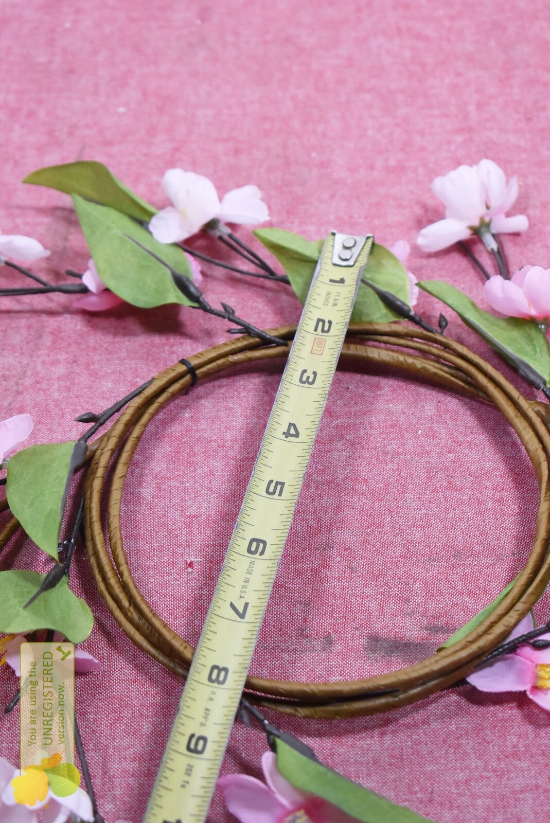 Small Garland Wreath 6″ Pink Floral Decor