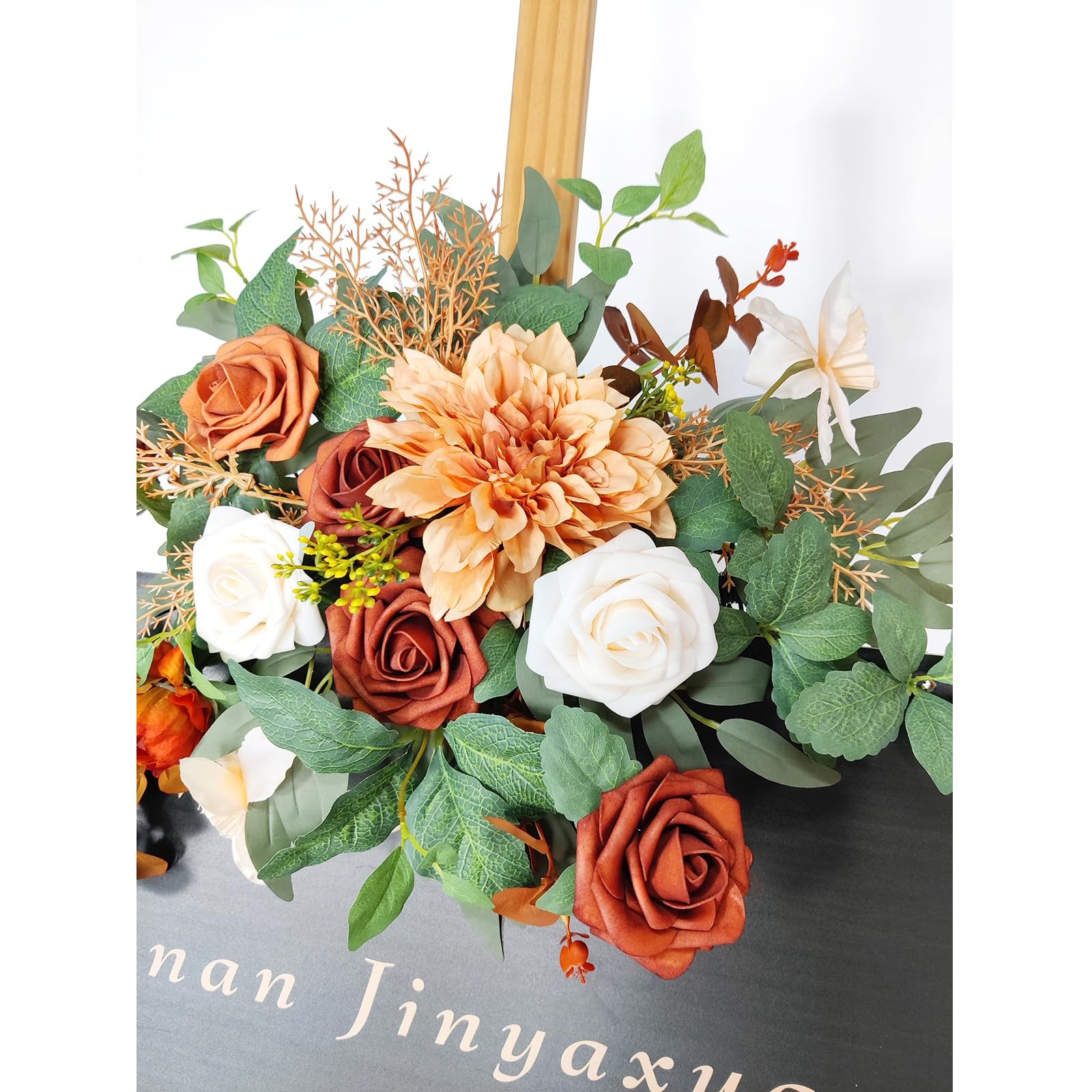 Roahosy Artificial Flower Swag Terracotta Wedding Decor, Burnt Orange Flowers…