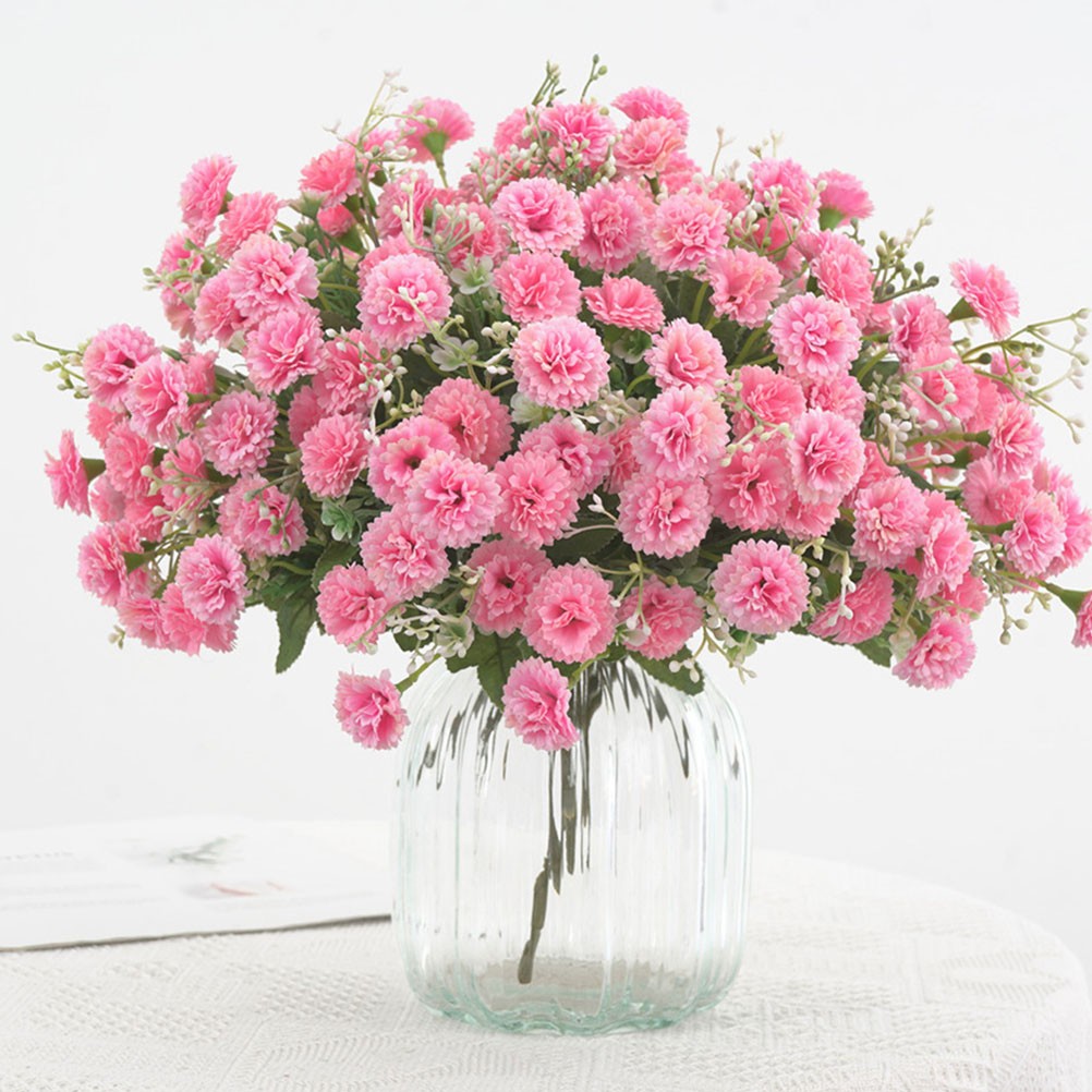 2Pcs Reusable Artificial Carnation Flowers Assorted Color Decorative Bouquet