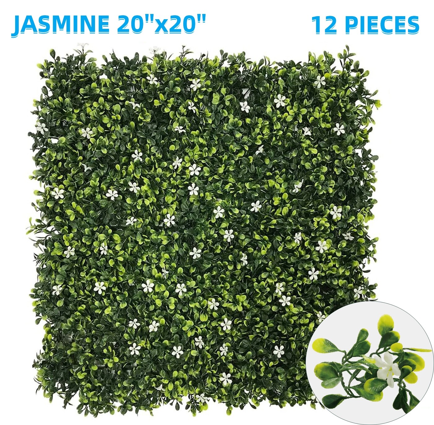 12 pc 20×20″ Artificial Faux Jasmine Leaf Privacy Fence Screen Decor Panel Hedge