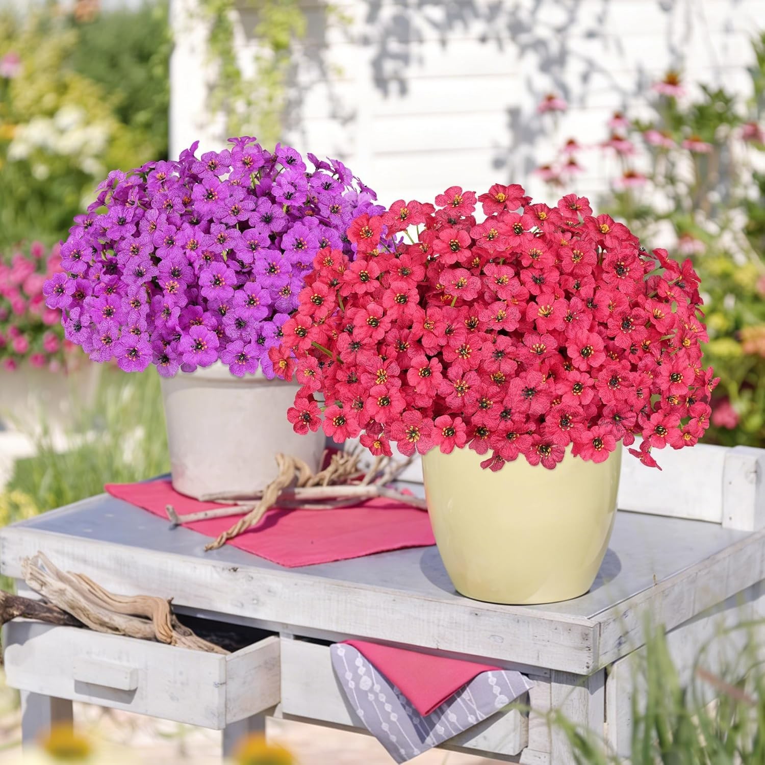 Vibrant 20 Bundle Faux Flowers – UV Resistant, No Fade Beauty for Any Occasion