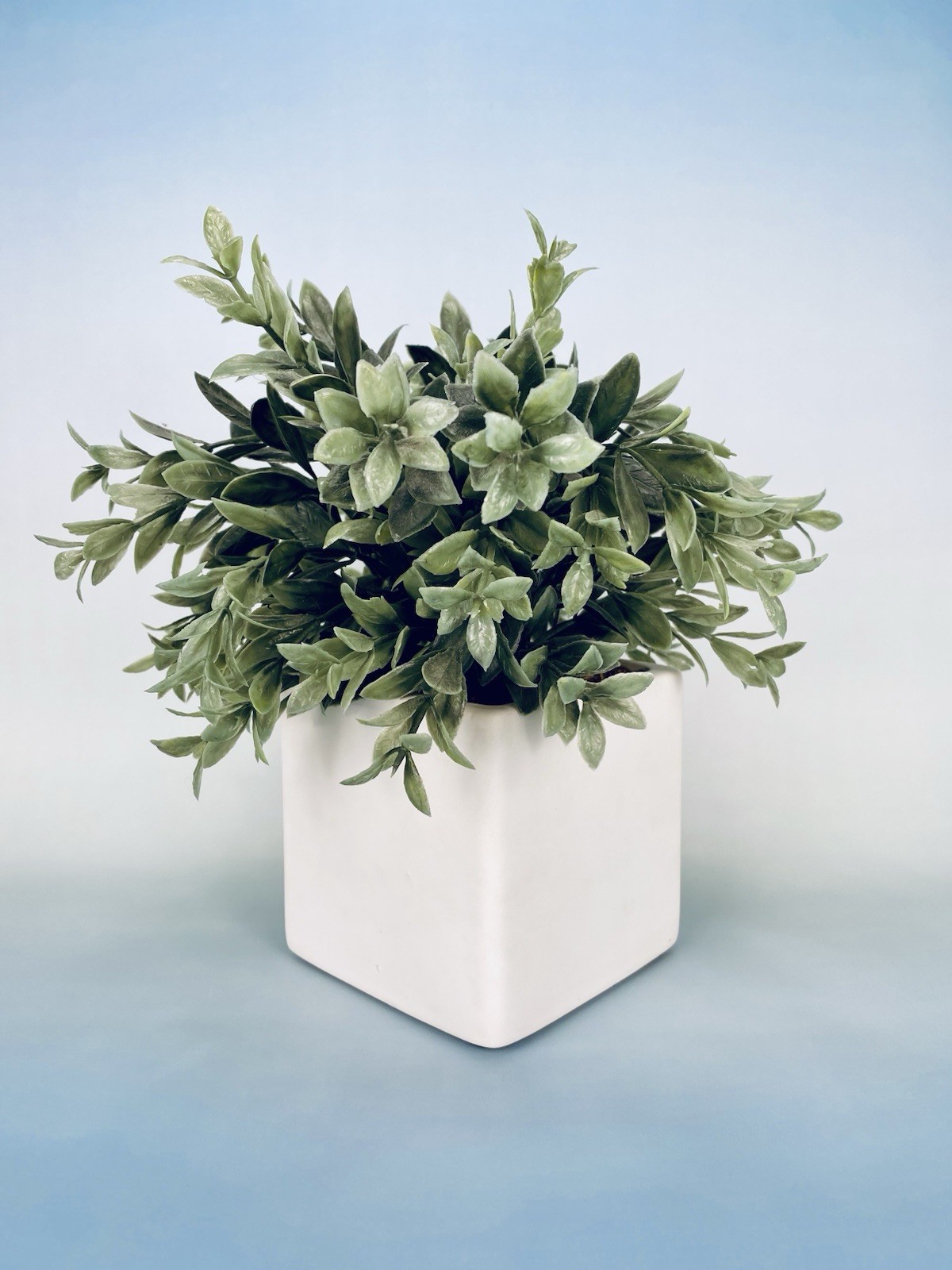 White Ceramic Square Planter Pot Faux Greenery Farmhouse Decor Hobby Lobby